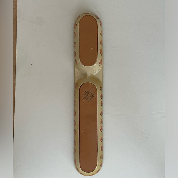 Hand Painted Italian Glazed Clay Appetizer   Crudite Cracker Long Serving Dish - Picture 7 of 8